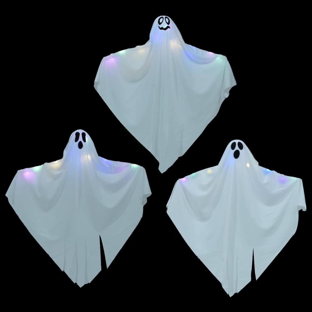 vidaXL Zawieszany Duch Halloween 3 pcs Biały 52 x 62 cm Poliester