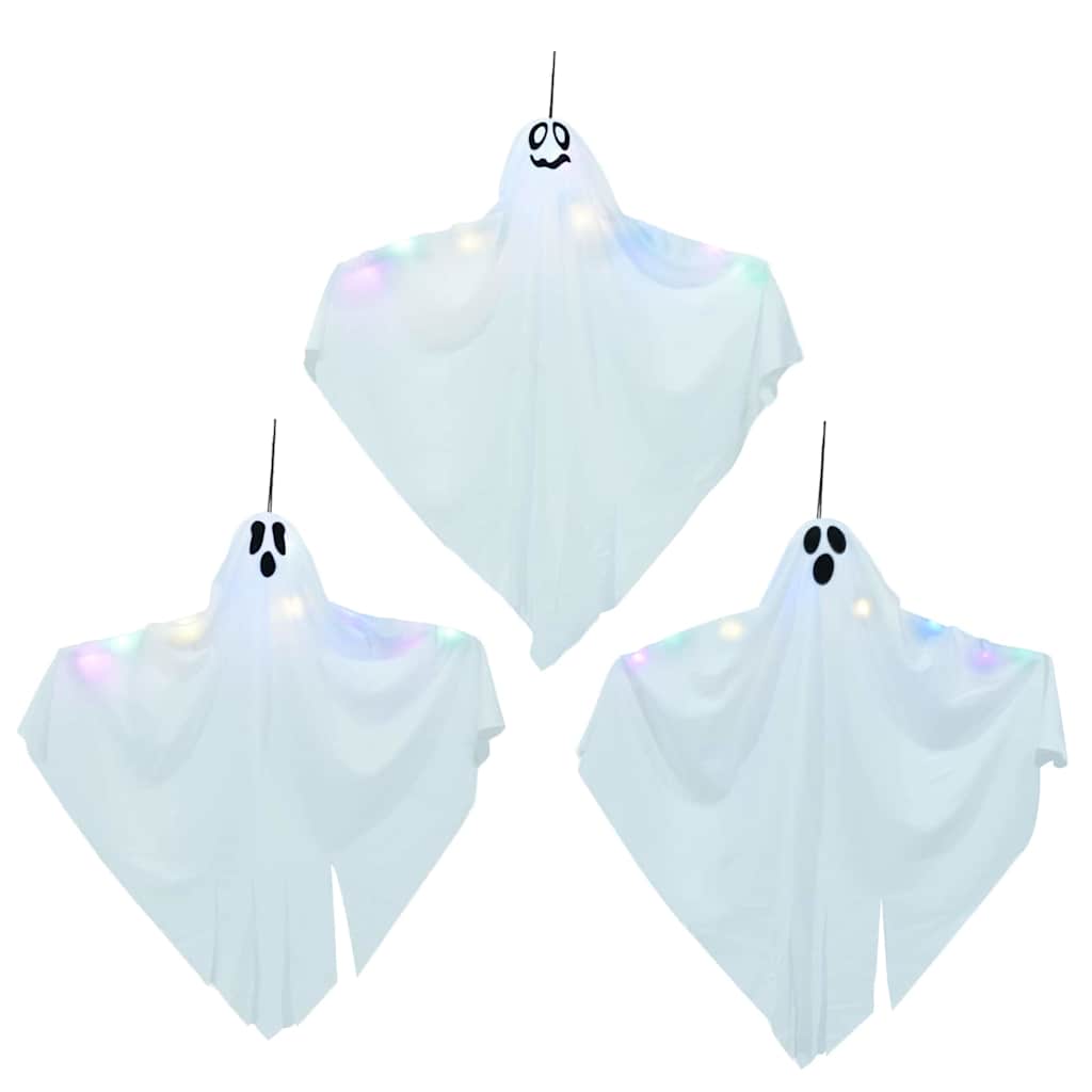 vidaXL Zawieszany Duch Halloween 3 pcs Biały 52 x 62 cm Poliester
