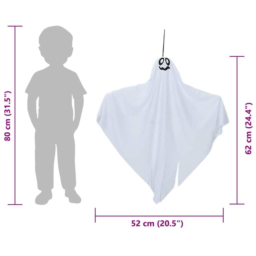 vidaXL Zawieszany Duch Halloween 3 pcs Biały 52 x 62 cm Poliester