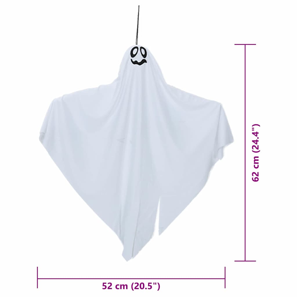 vidaXL Zawieszany Duch Halloween 3 pcs Biały 52 x 62 cm Poliester