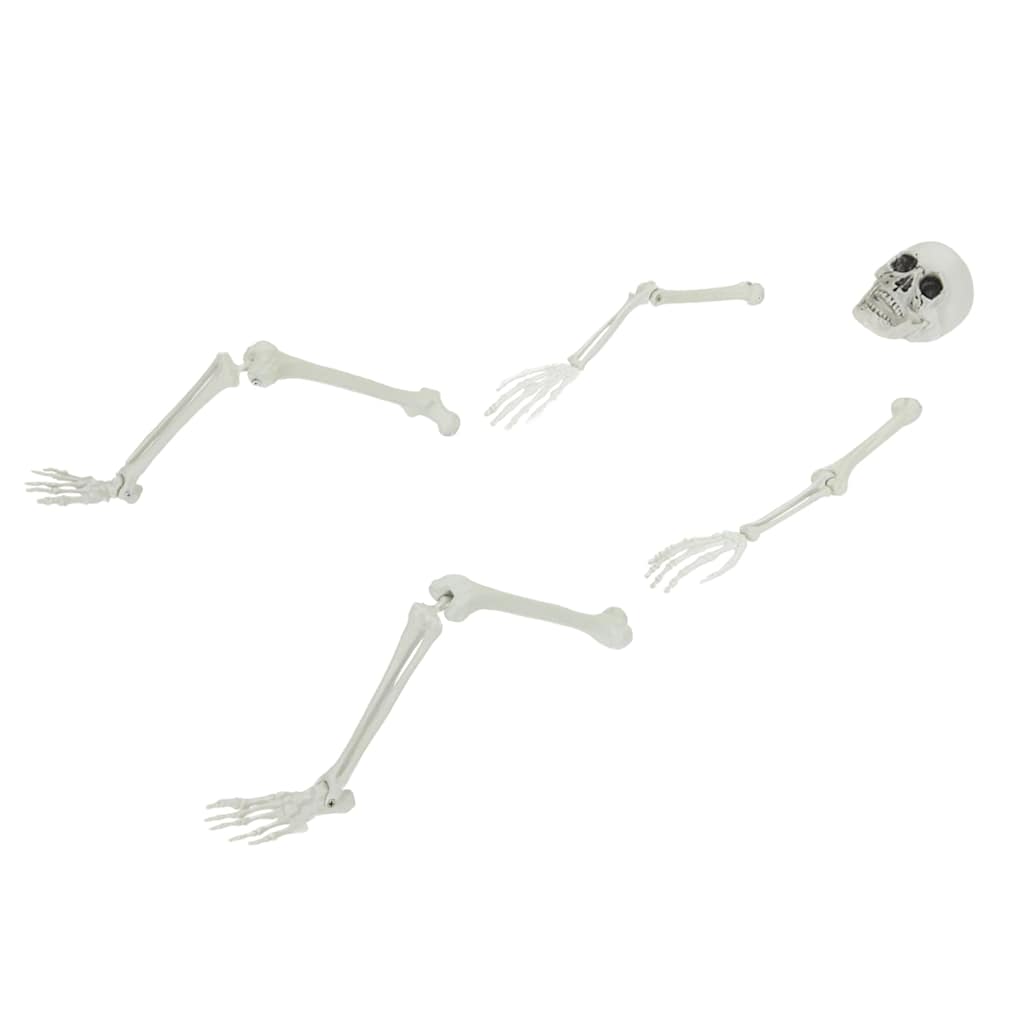 vidaXL Szkielet Halloween z kolcami na ziemi Biały 45,5 x 13 cm