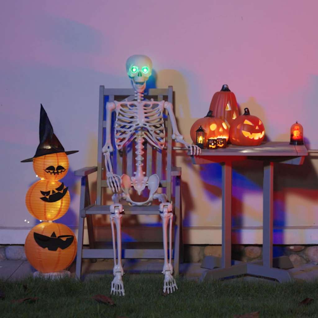 vidaXL Szkielet Halloween Biały 155 x 38,5 cm polipropylen