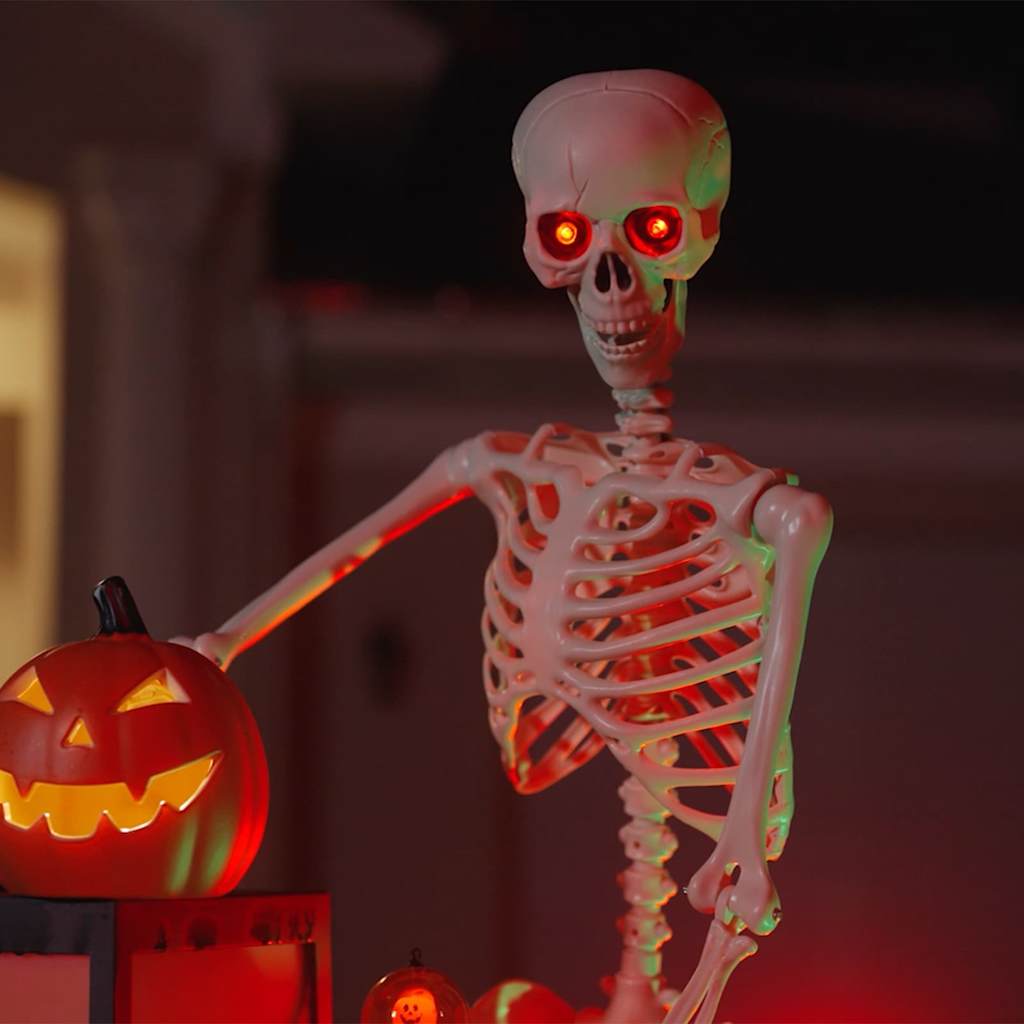 vidaXL Szkielet Halloween Biały 155 x 38,5 cm polipropylen