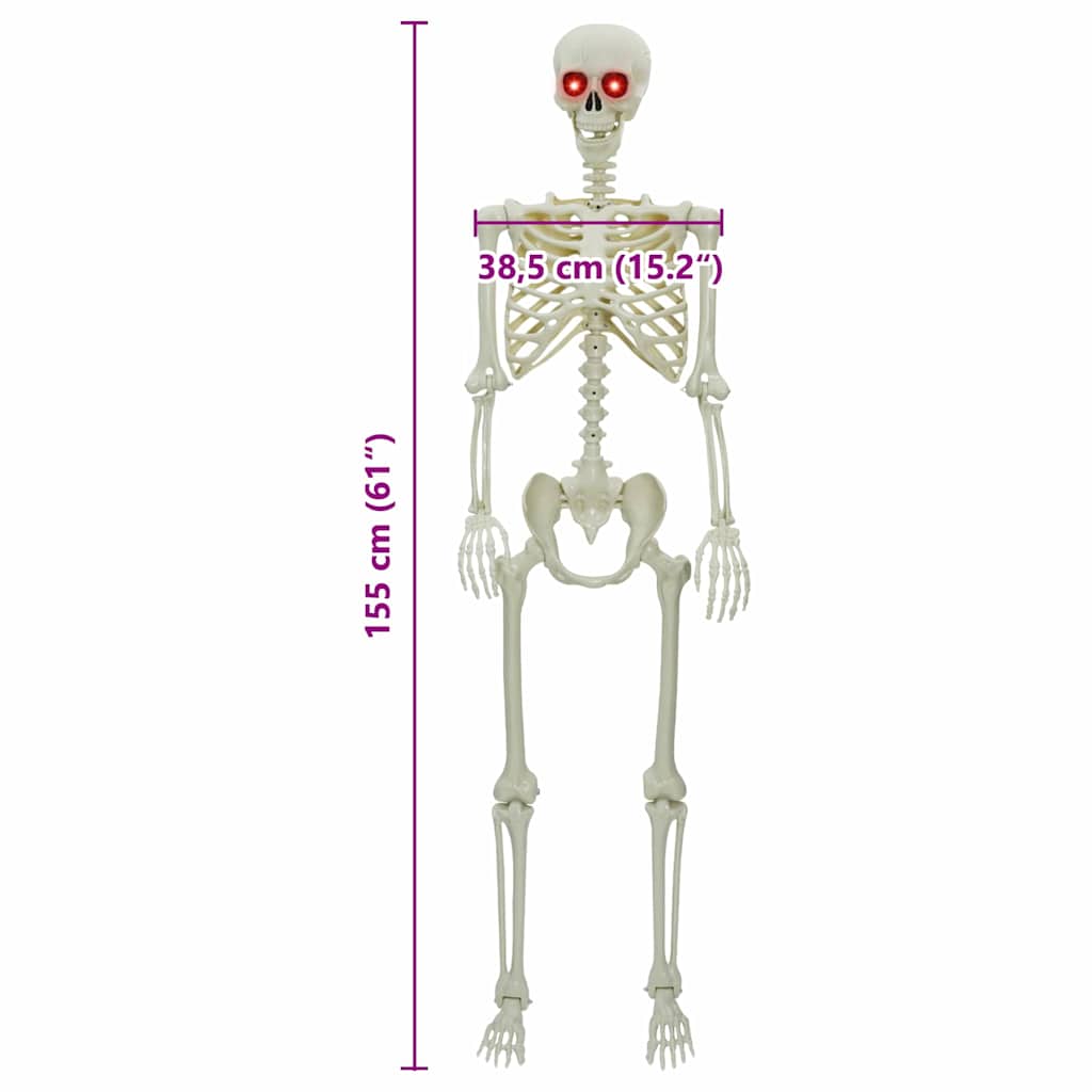 vidaXL Szkielet Halloween Biały 155 x 38,5 cm polipropylen