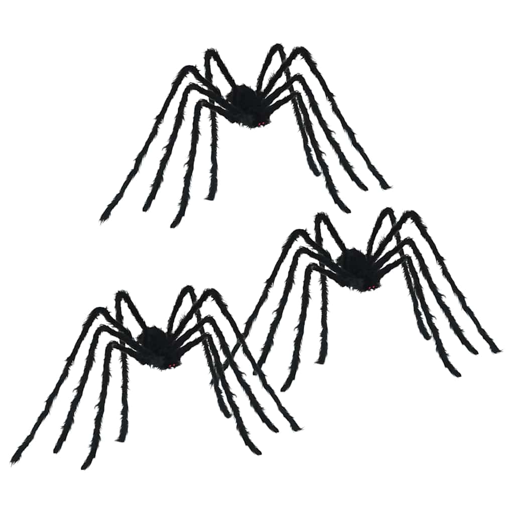 vidaXL Dekoracja Pająka na Halloween 3 pcs Czarny 200 cm