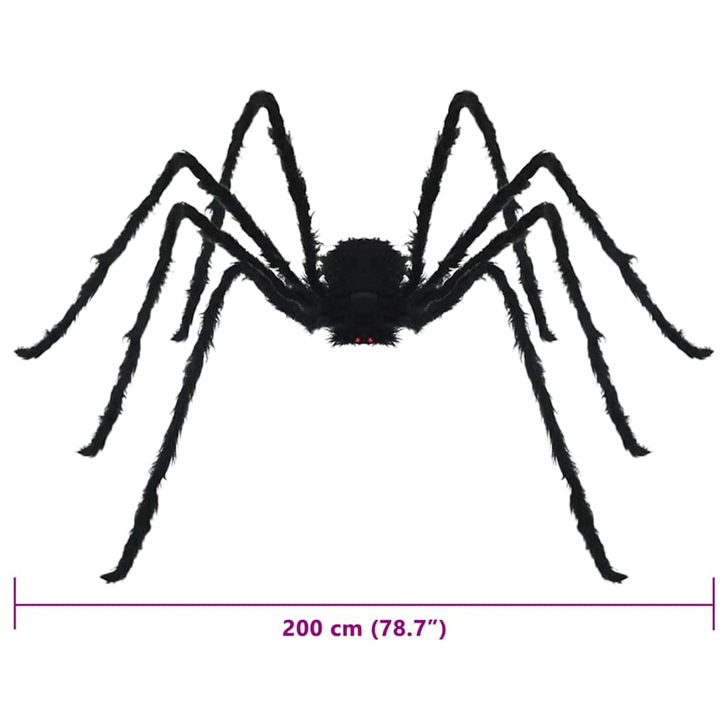 vidaXL Dekoracja Pająka na Halloween 3 pcs Czarny 200 cm