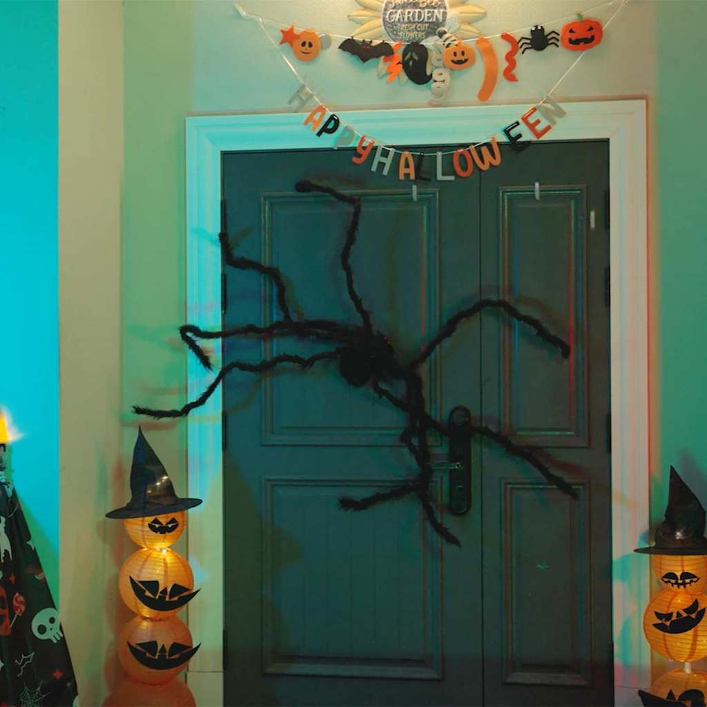 vidaXL Dekoracja Pająka na Halloween 3 pcs Czarny 150 cm