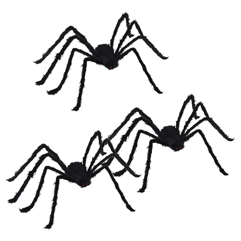 vidaXL Dekoracja Pająka na Halloween 3 pcs Czarny 150 cm
