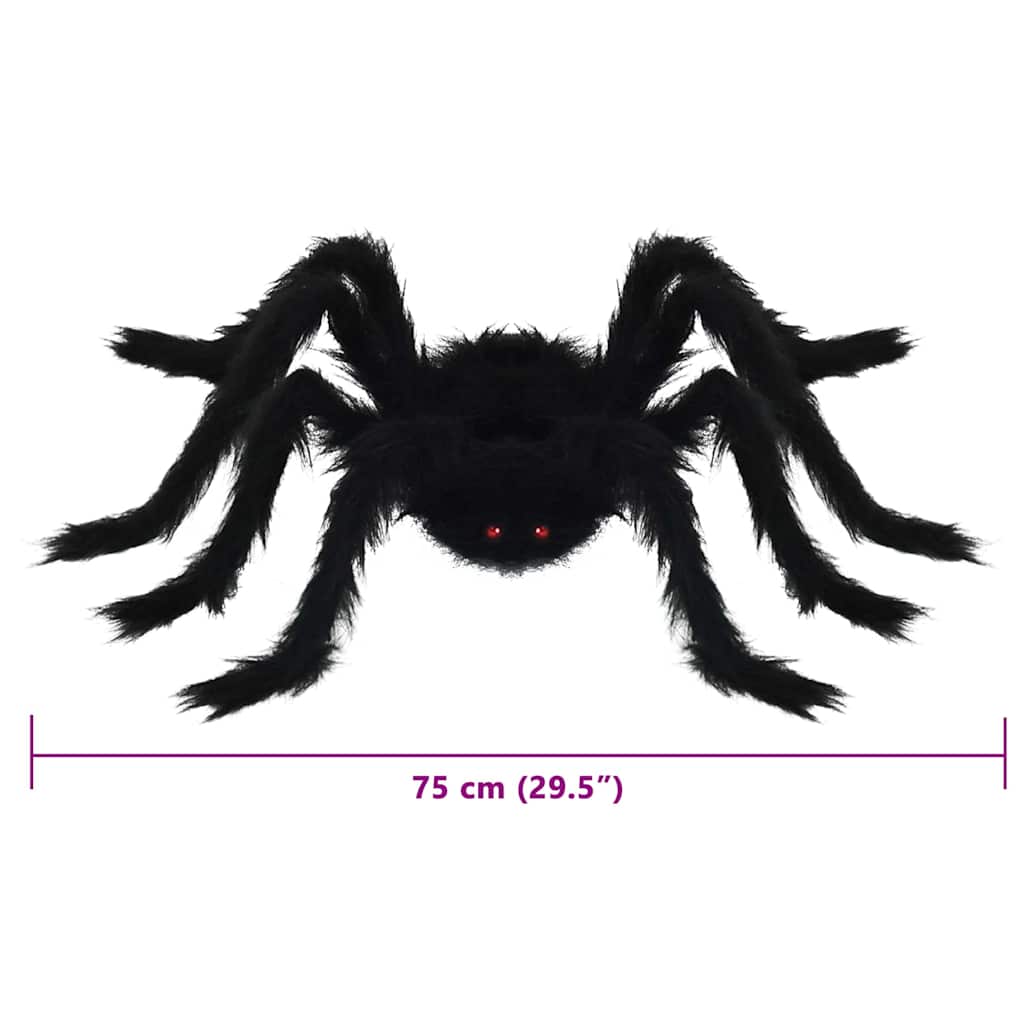 vidaXL Dekoracja Pająka na Halloween 6 pcs Czarny 75 cm