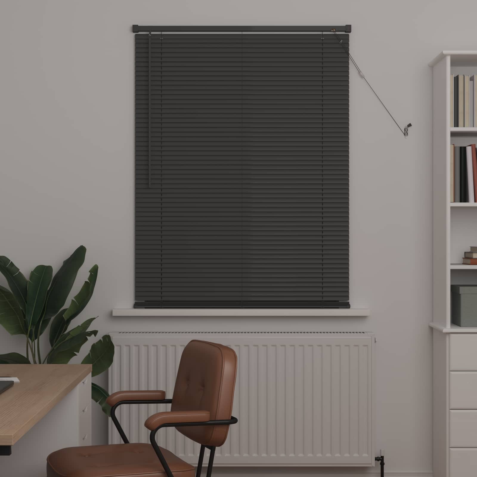 vidaXL Żaluzja wenecka Srebrnoszary 150 x 100 cm 25 mm PVC