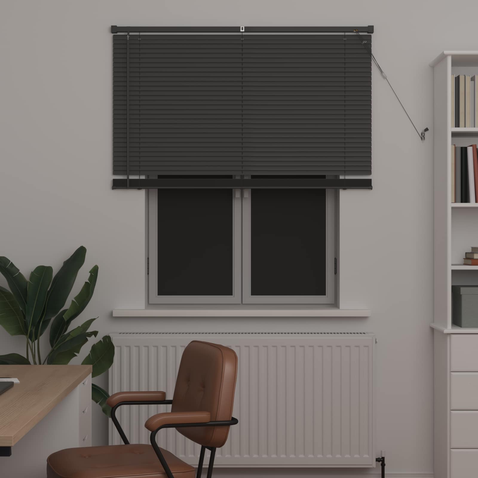 vidaXL Żaluzja wenecka Srebrnoszary 150 x 120 cm 25 mm PVC