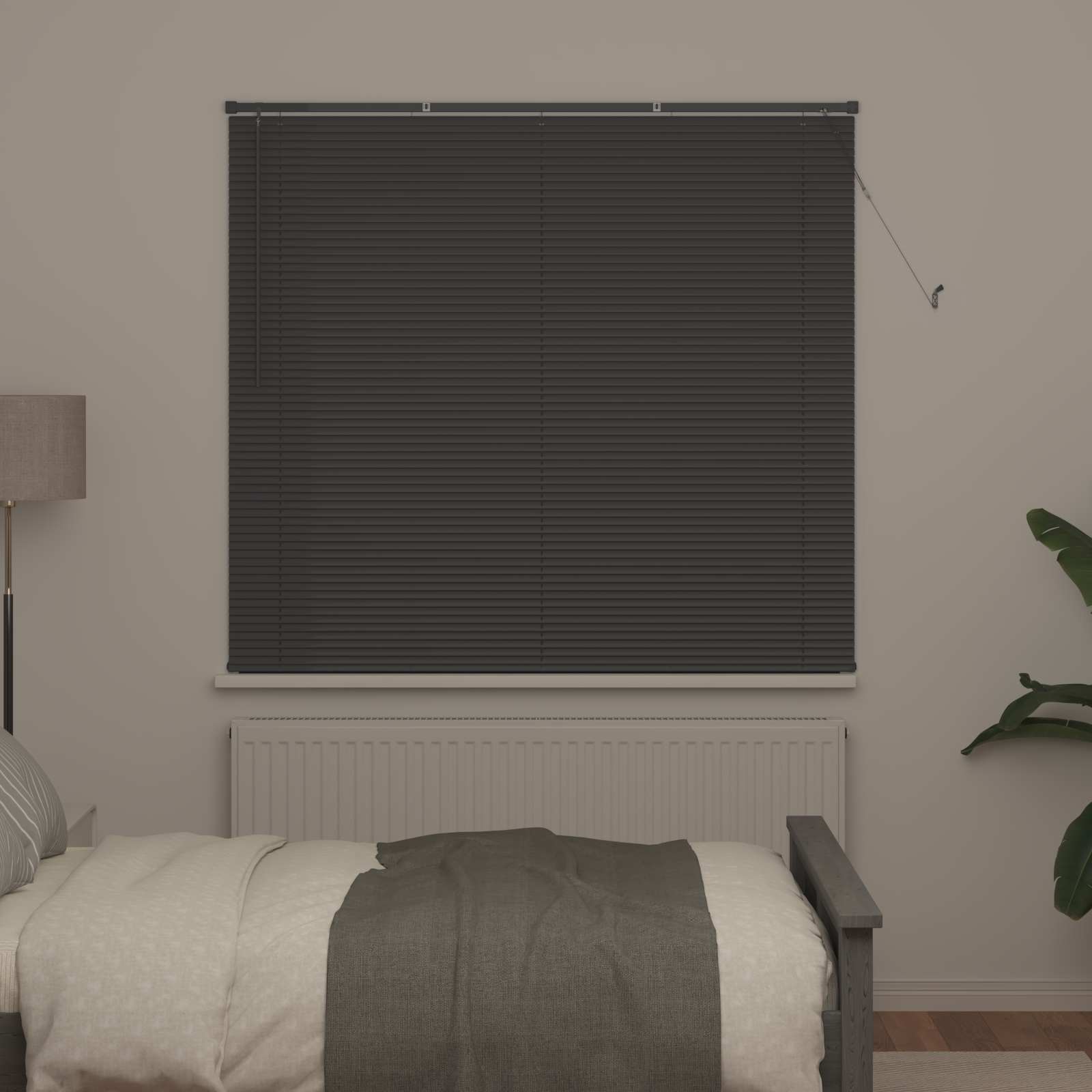 vidaXL Żaluzja wenecka Srebrnoszary 150 x 130 cm 25 mm PVC