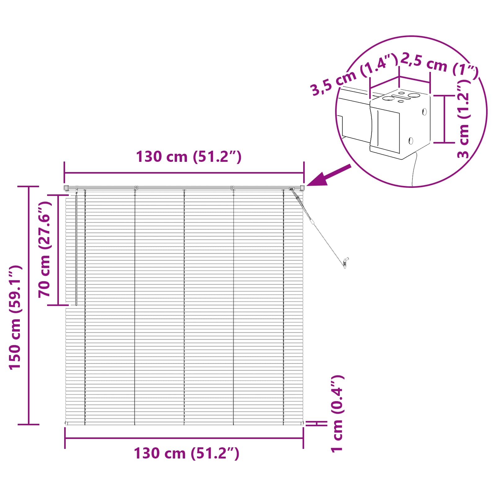 vidaXL Żaluzja wenecka Srebrnoszary 150 x 130 cm 25 mm PVC