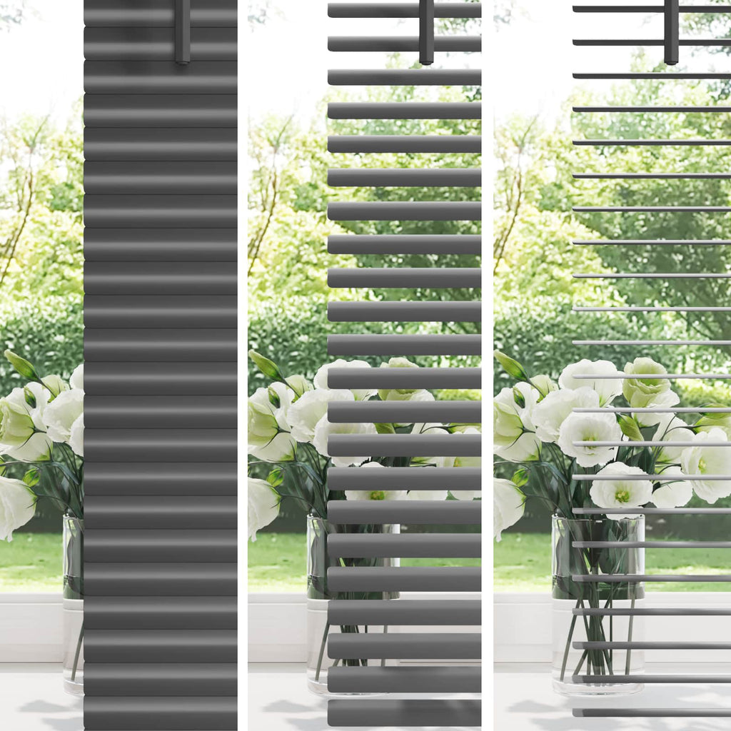 vidaXL Żaluzja wenecka Srebrnoszary 150 x 140 cm 25 mm PVC
