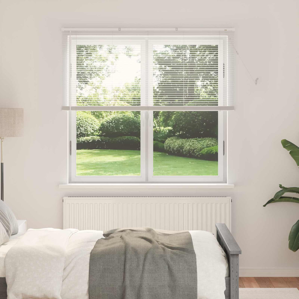 vidaXL Żaluzja wenecka Biały 150 x 150 cm 25 mm PVC