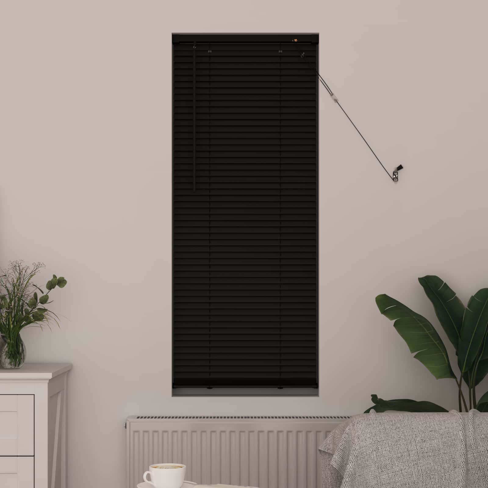 vidaXL Żaluzja wenecka Czarny 150 x 40 cm 25 mm PVC