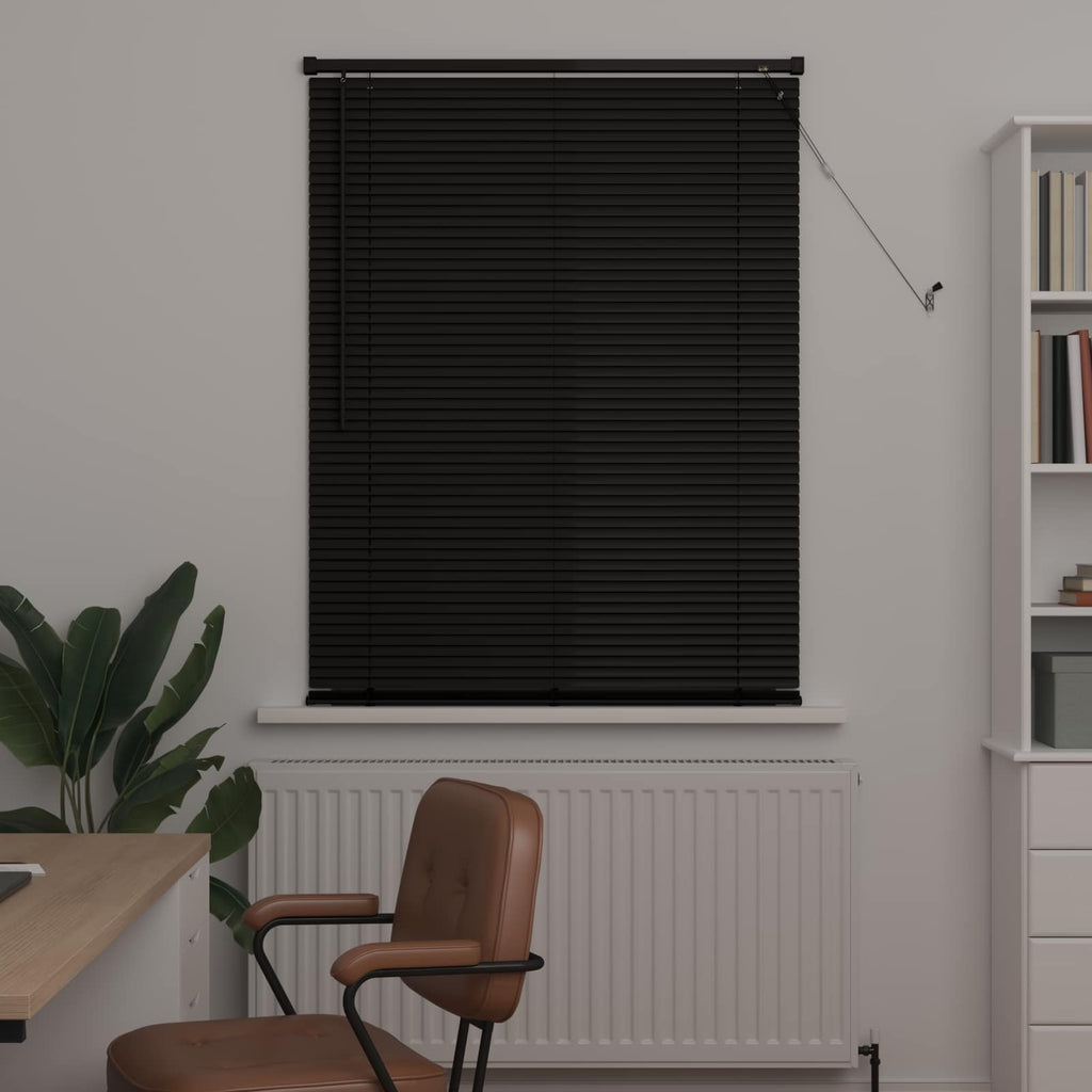 vidaXL Żaluzja wenecka Czarny 150 x 100 cm 25 mm PVC