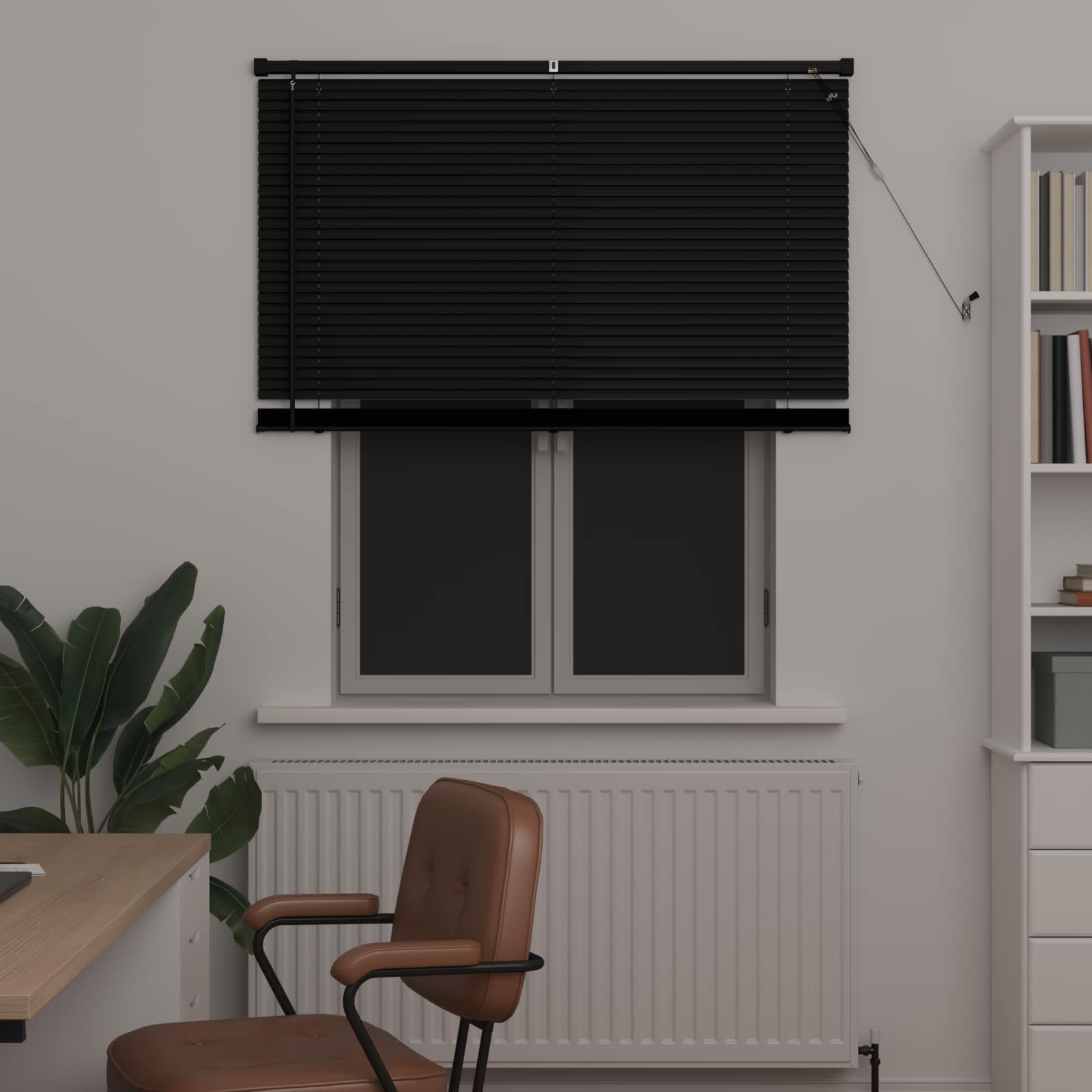 vidaXL Żaluzja wenecka Czarny 150 x 120 cm 25 mm PVC