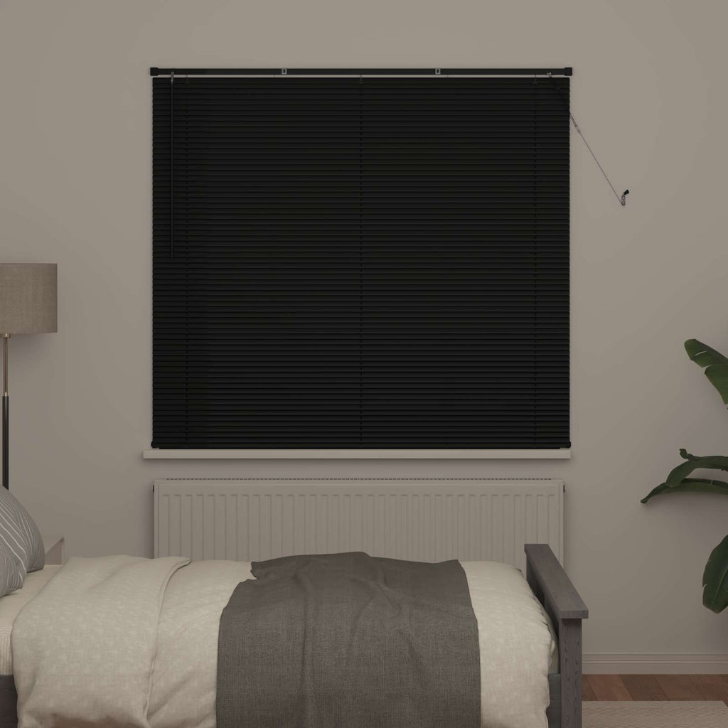 vidaXL Żaluzja wenecka Czarny 150 x 140 cm 25 mm PVC