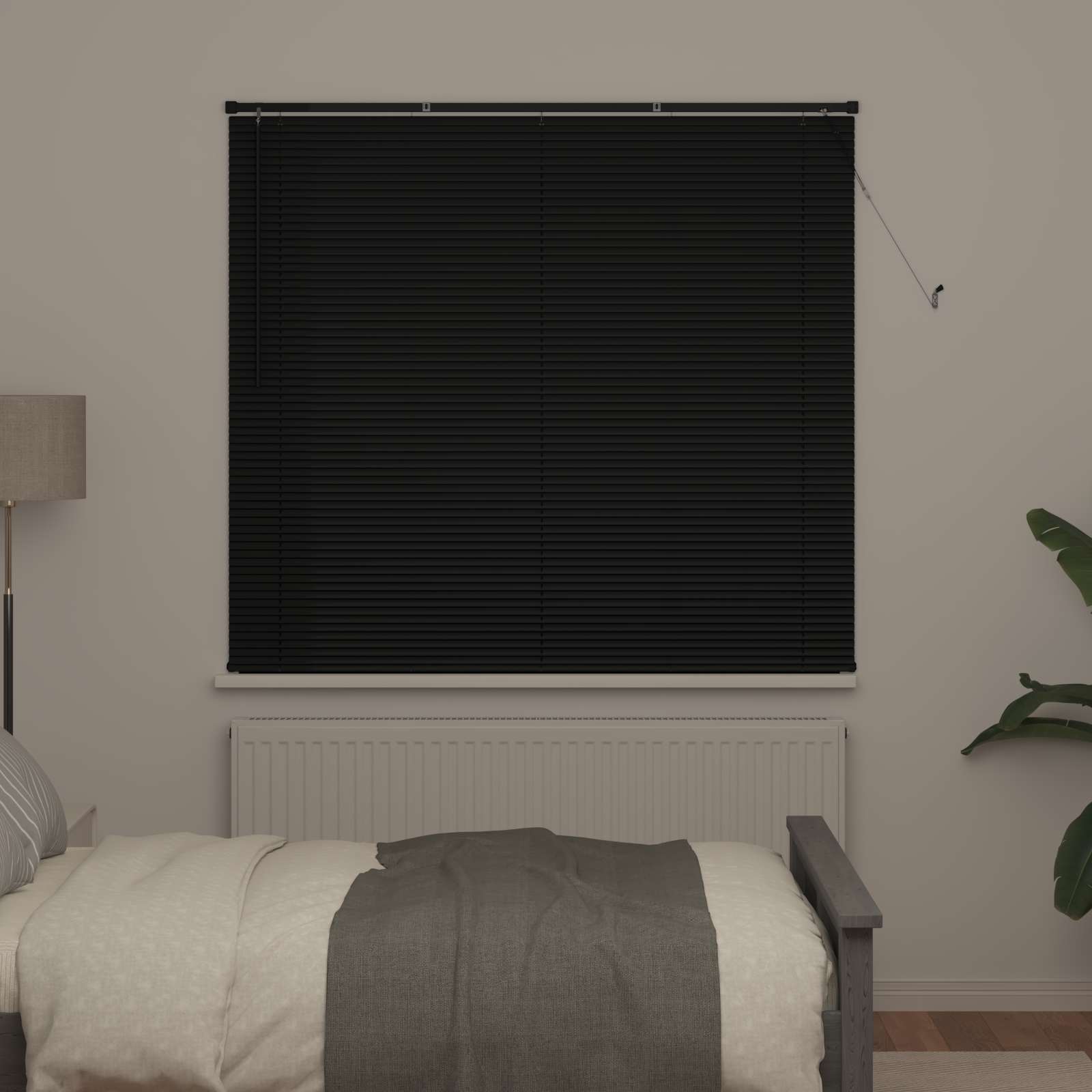 vidaXL Żaluzja wenecka Czarny 150 x 160 cm 25 mm PVC