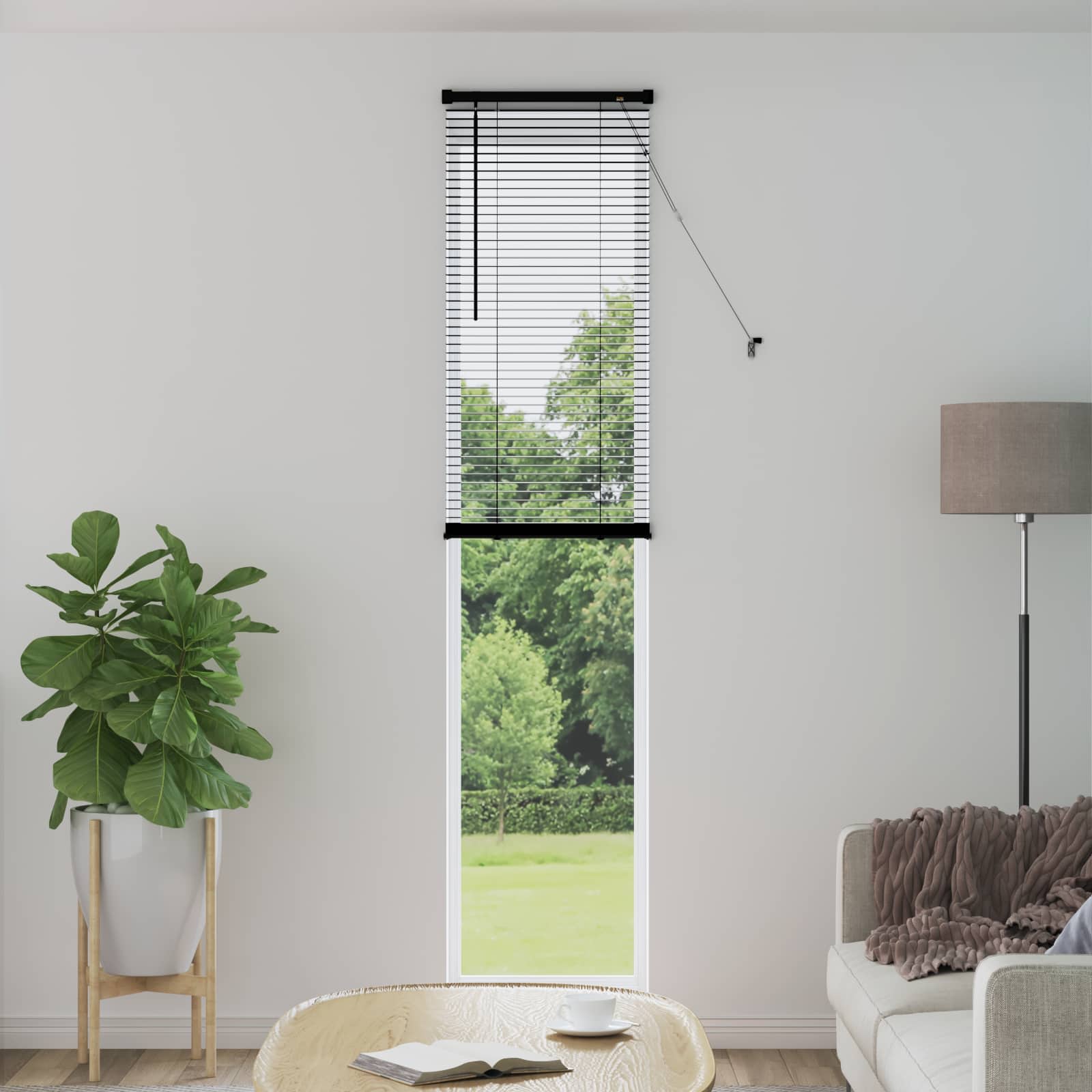 vidaXL Żaluzja wenecka Czarny 213 x 50 cm 25 mm PVC