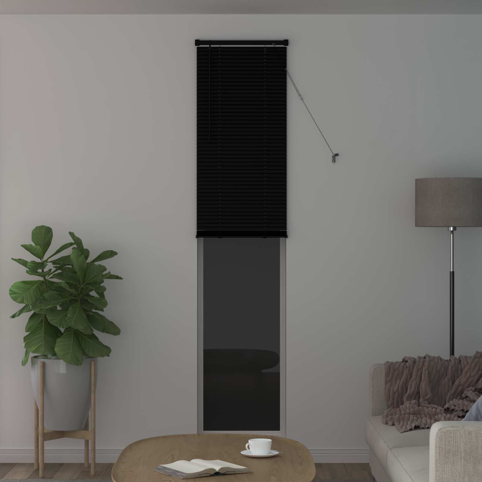 vidaXL Żaluzja wenecka Czarny 213 x 50 cm 25 mm PVC