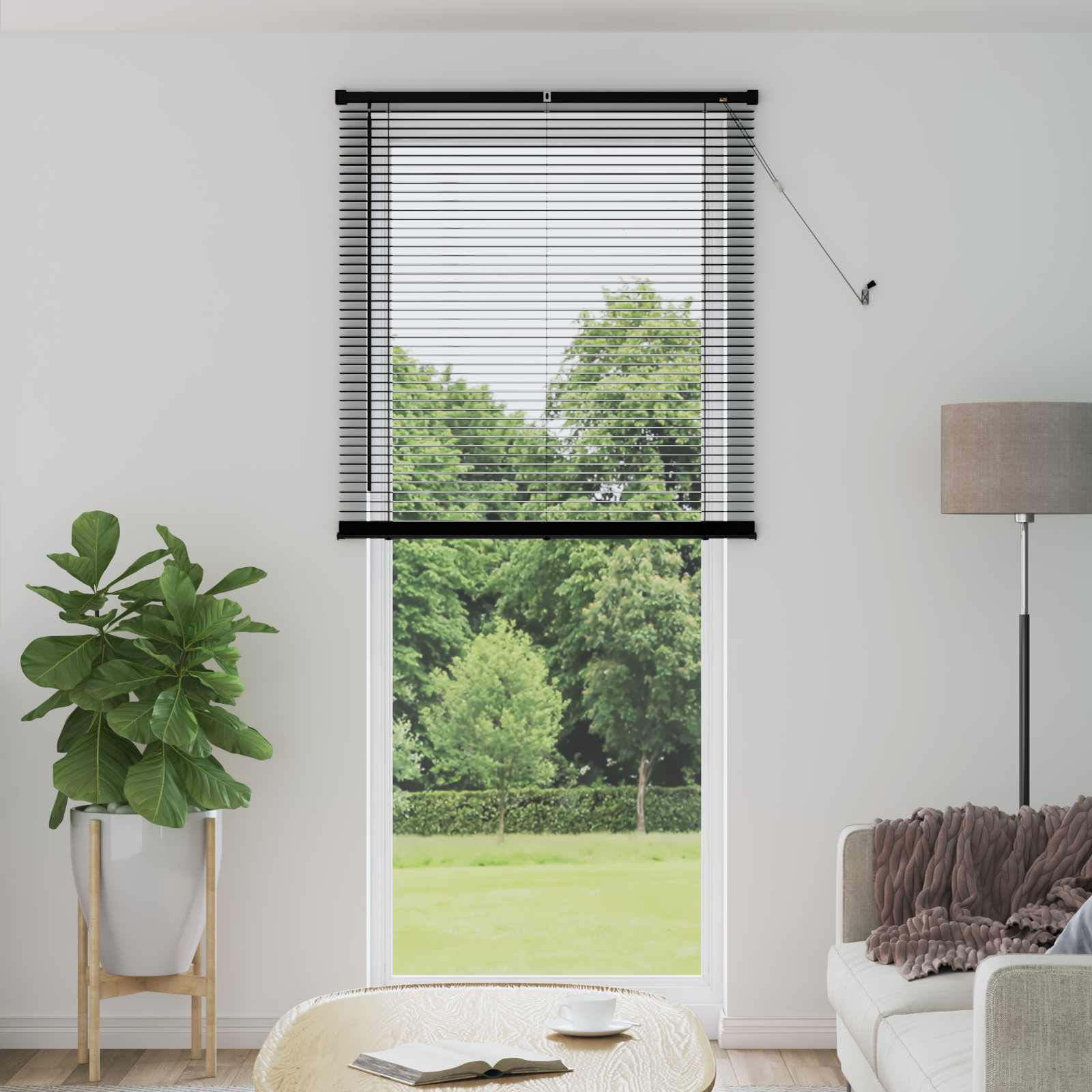 vidaXL Żaluzja wenecka Czarny 213 x 70 cm 25 mm PVC