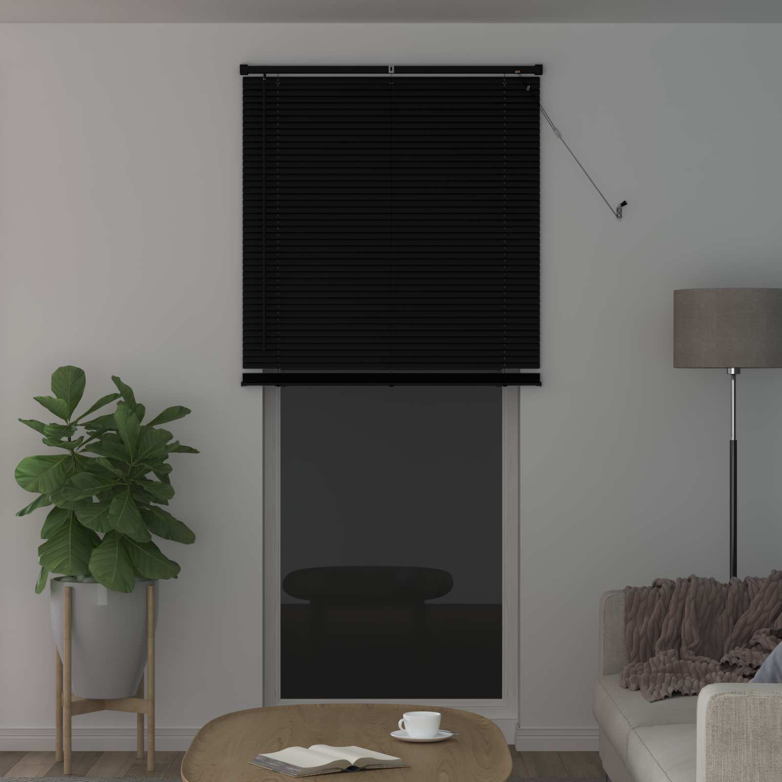 vidaXL Żaluzja wenecka Czarny 213 x 100 cm 25 mm PVC