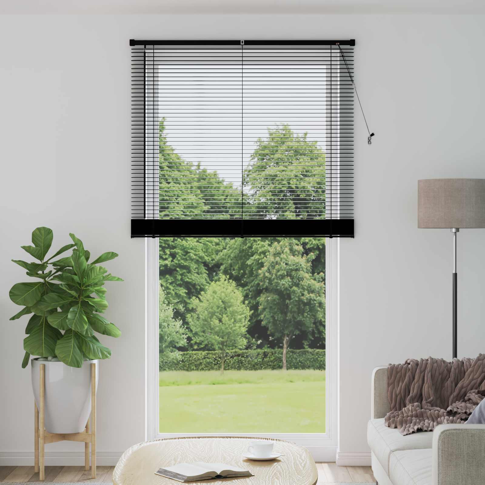 vidaXL Żaluzja wenecka Czarny 213 x 120 cm 25 mm PVC
