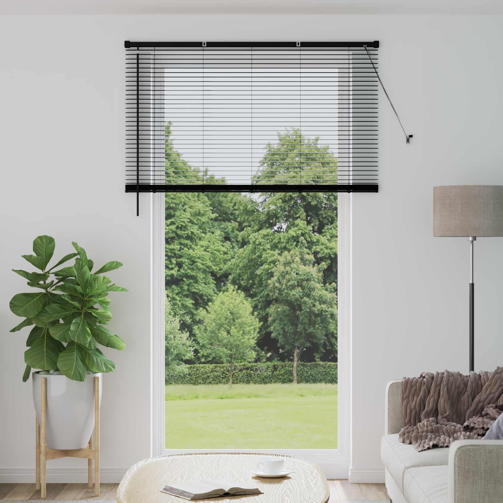 vidaXL Żaluzja wenecka Czarny 213 x 140 cm 25 mm PVC