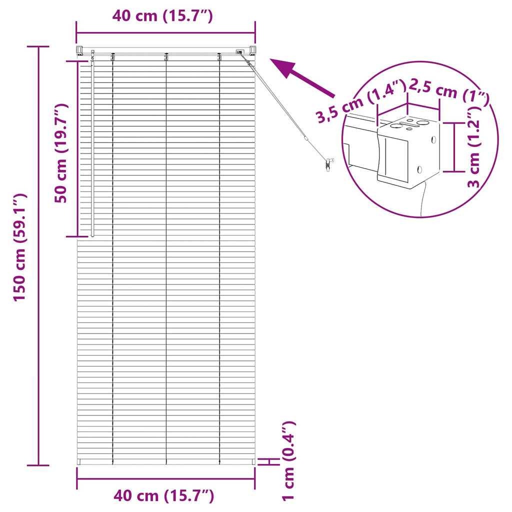 vidaXL Żaluzja wenecka Jasnobrązowy ze wzorem 150 x 40 cm 25 mm PVC