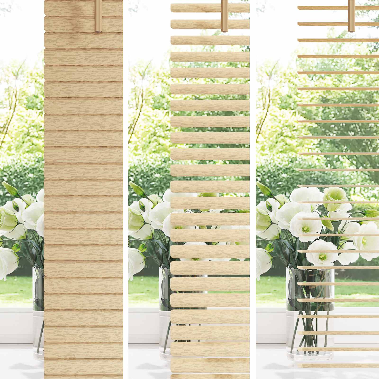 vidaXL Żaluzja wenecka Jasnobrązowy ze wzorem 150 x 60 cm 25 mm PVC