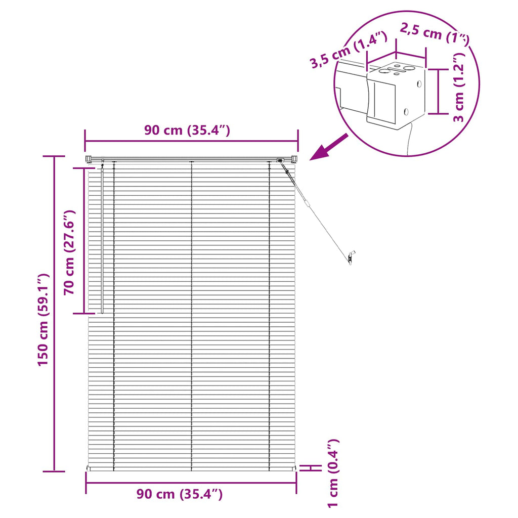 vidaXL Żaluzja wenecka Jasnobrązowy ze wzorem 150 x 90 cm 25 mm PVC