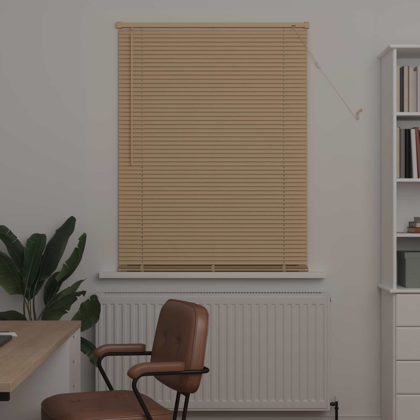 vidaXL Żaluzja wenecka Jasnobrązowy ze wzorem 150 x 100 cm 25 mm PVC
