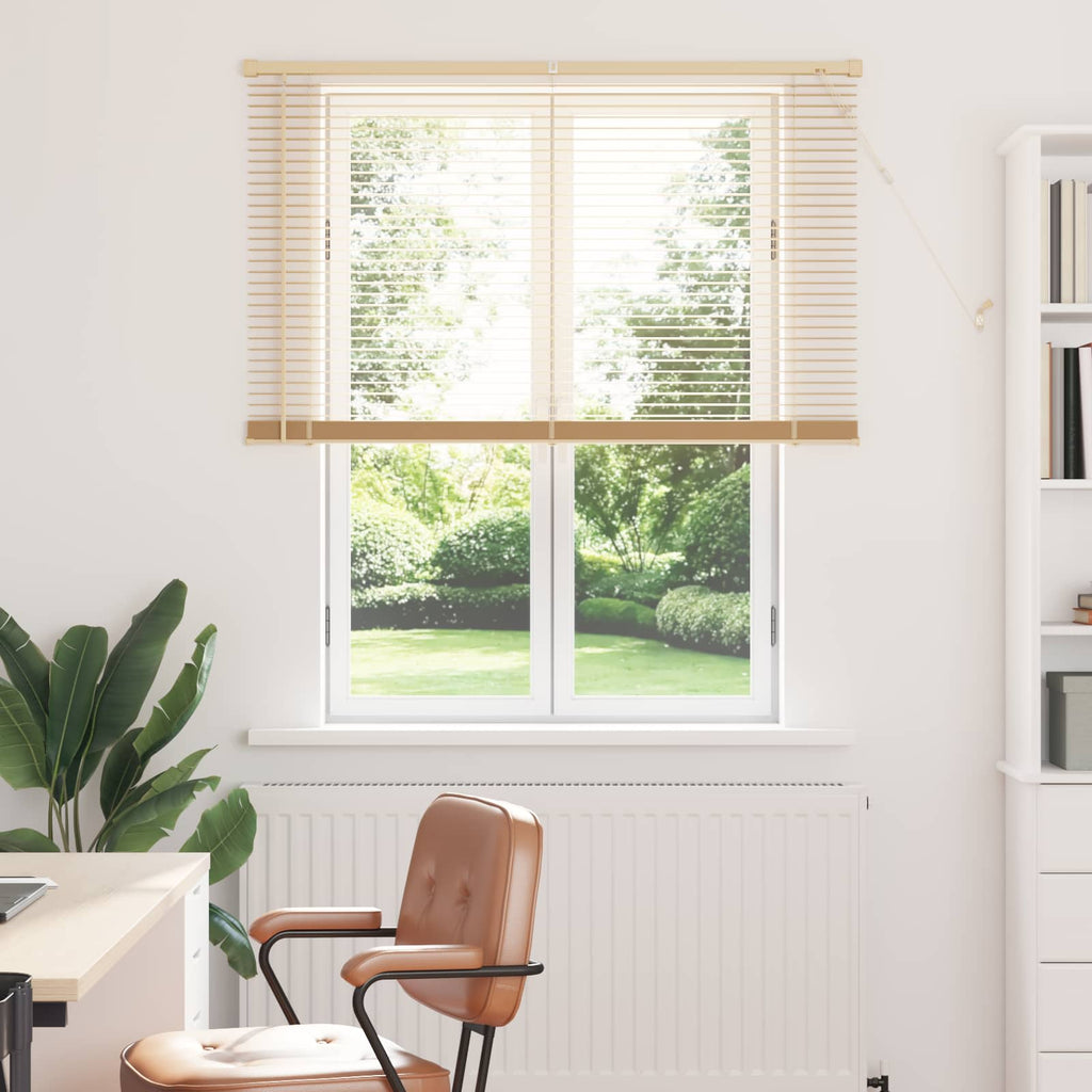 vidaXL Żaluzja wenecka Jasnobrązowy ze wzorem 150 x 110 cm 25 mm PVC