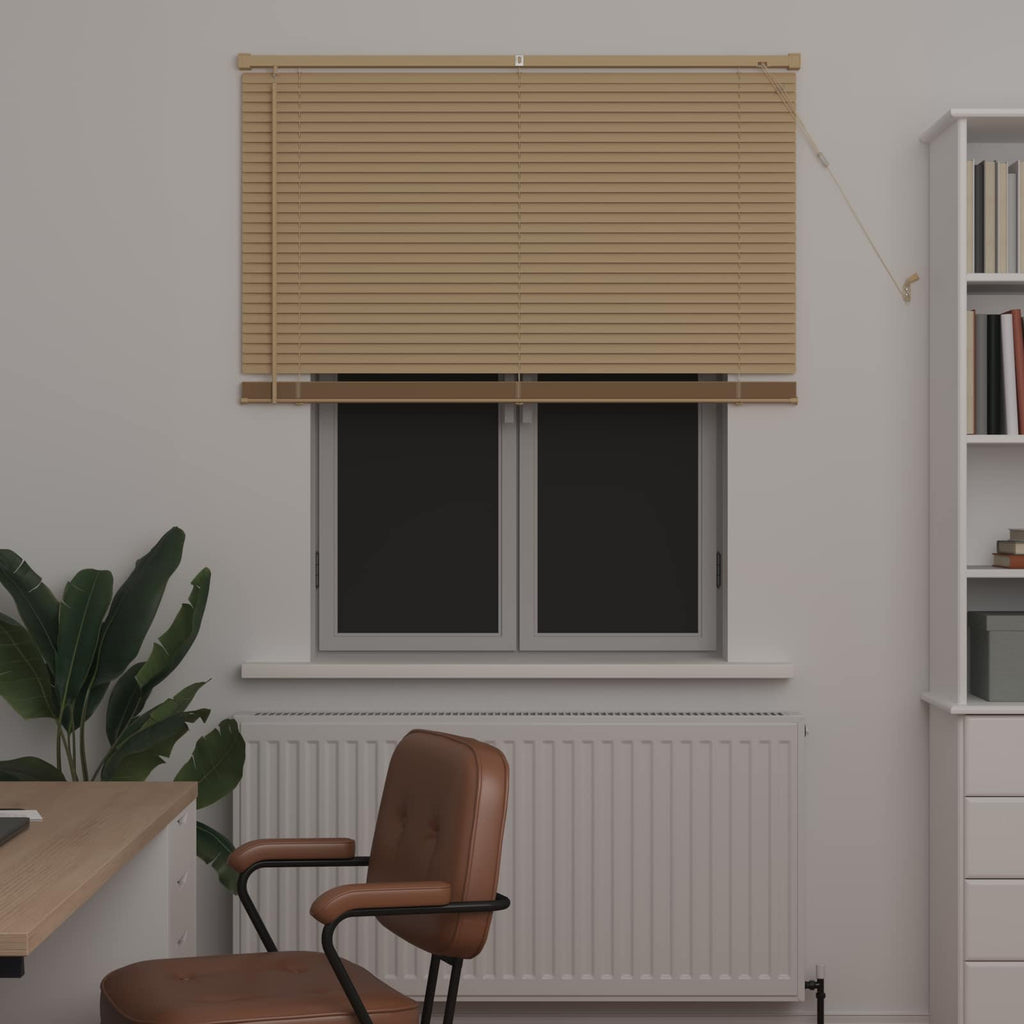 vidaXL Żaluzja wenecka Jasnobrązowy ze wzorem 150 x 120 cm 25 mm PVC