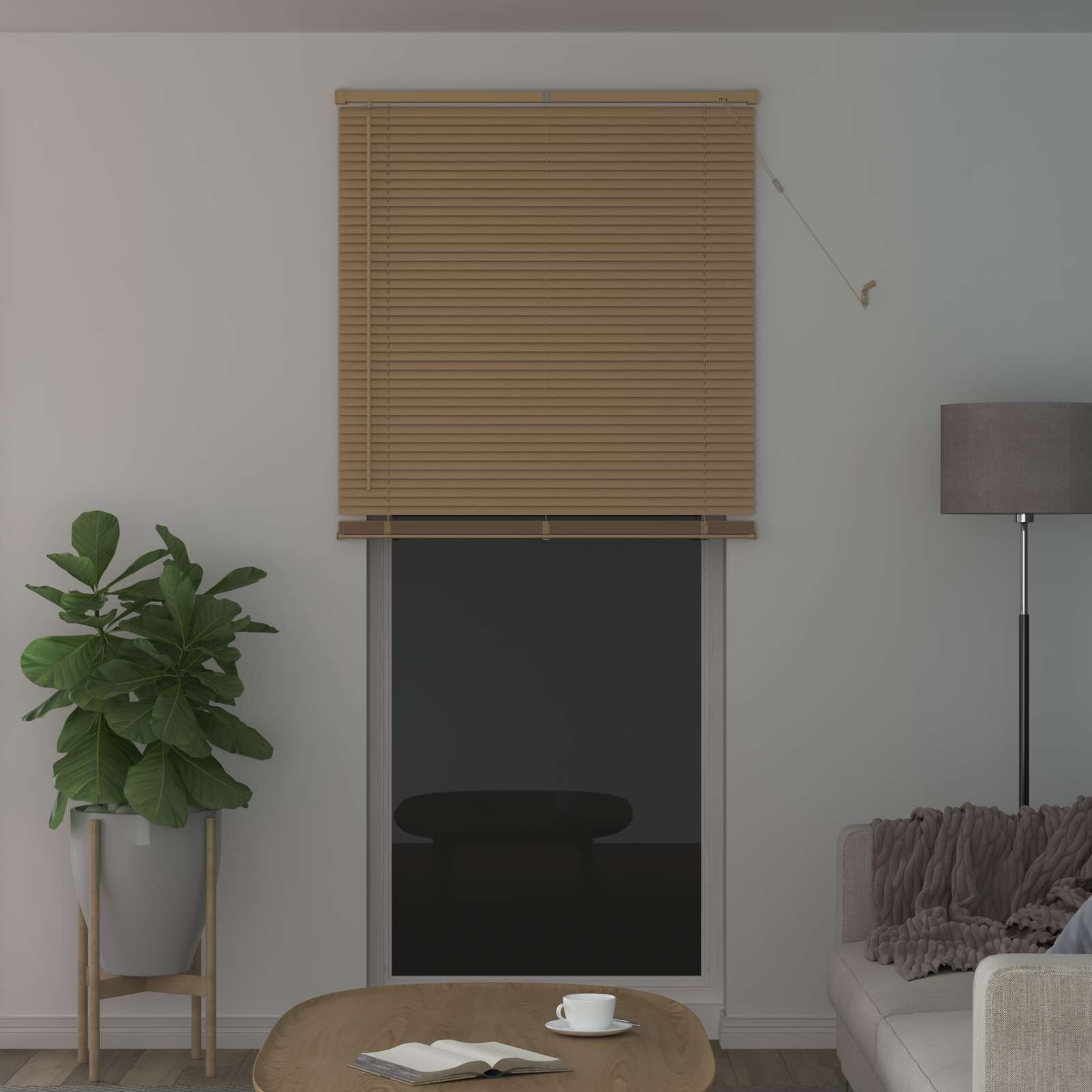 vidaXL Żaluzja wenecka Jasnobrązowy ze wzorem 213 x 80 cm 25 mm PVC