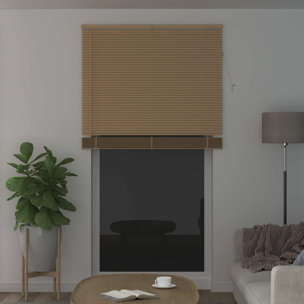 vidaXL Żaluzja wenecka Jasnobrązowy ze wzorem 213 x 110 cm 25 mm PVC