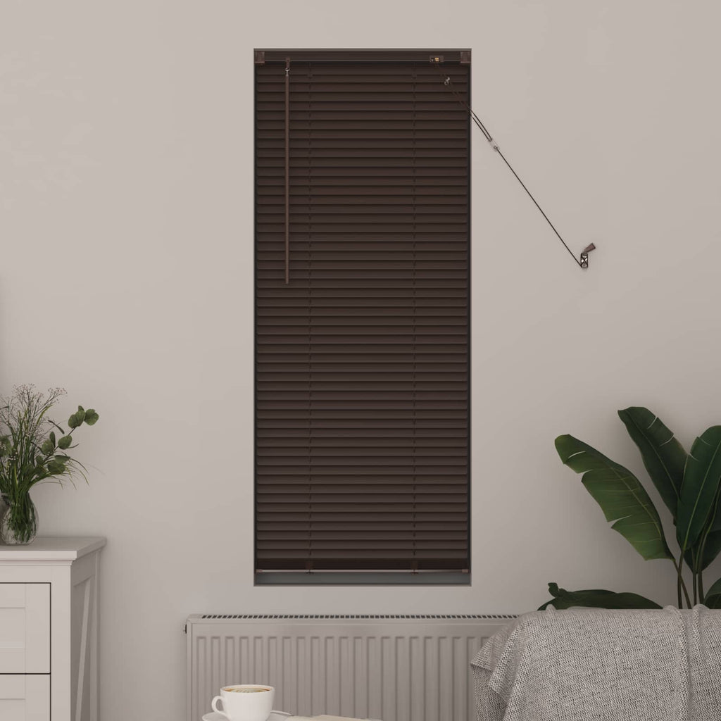 vidaXL Żaluzja wenecka Ciemnobrązowy ze wzorem 150 x 50 cm 25 mm PVC