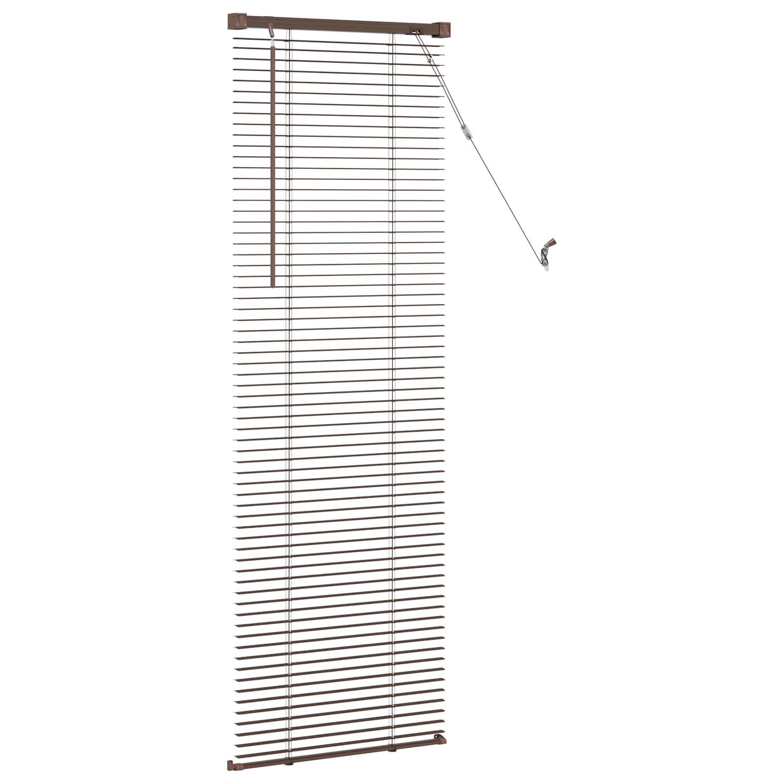 vidaXL Żaluzja wenecka Ciemnobrązowy ze wzorem 150 x 60 cm 25 mm PVC