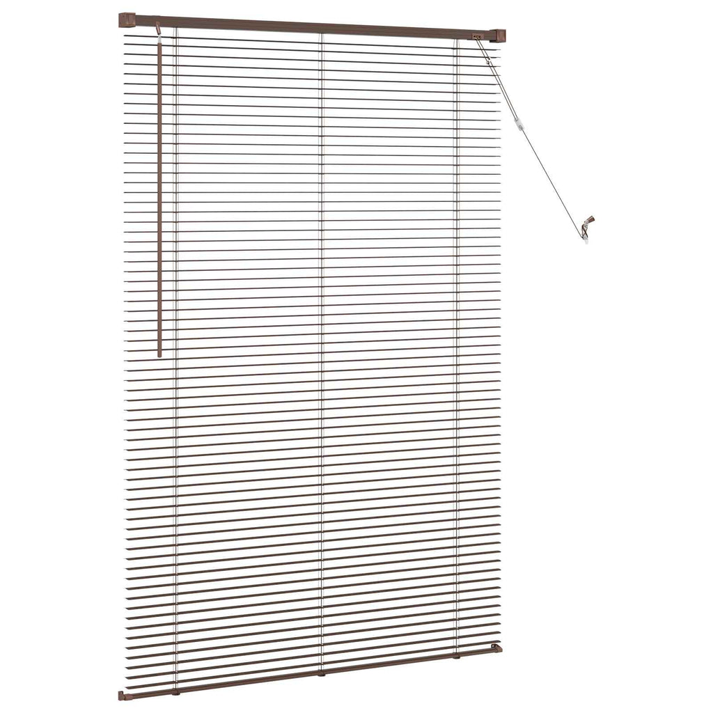 vidaXL Żaluzja wenecka Ciemnobrązowy ze wzorem 150 x 80 cm 25 mm PVC