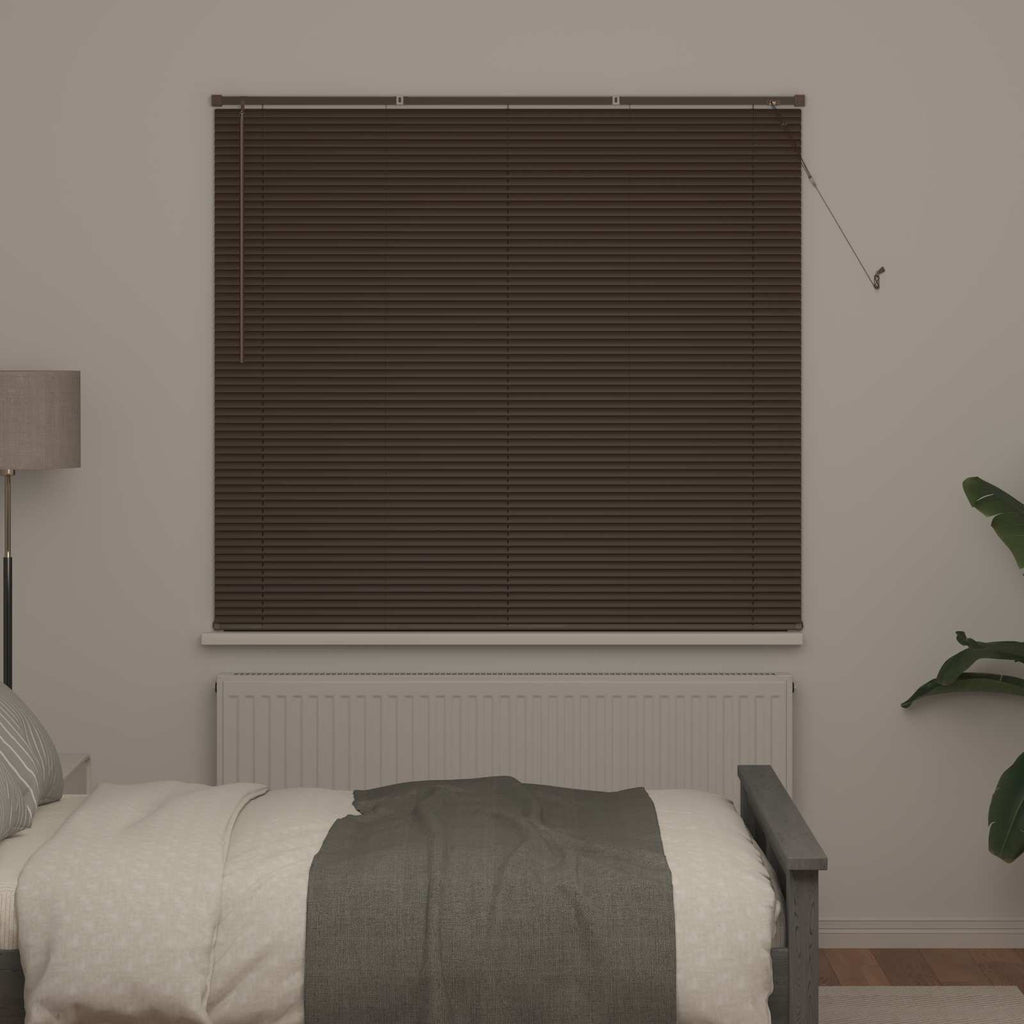 vidaXL Żaluzja wenecka Ciemny brąz 160 x 150 cm 25 mm PVC