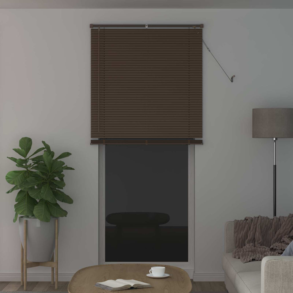 vidaXL Żaluzja wenecka Ciemnobrązowy ze wzorem 213 x 90 cm 25 mm PVC
