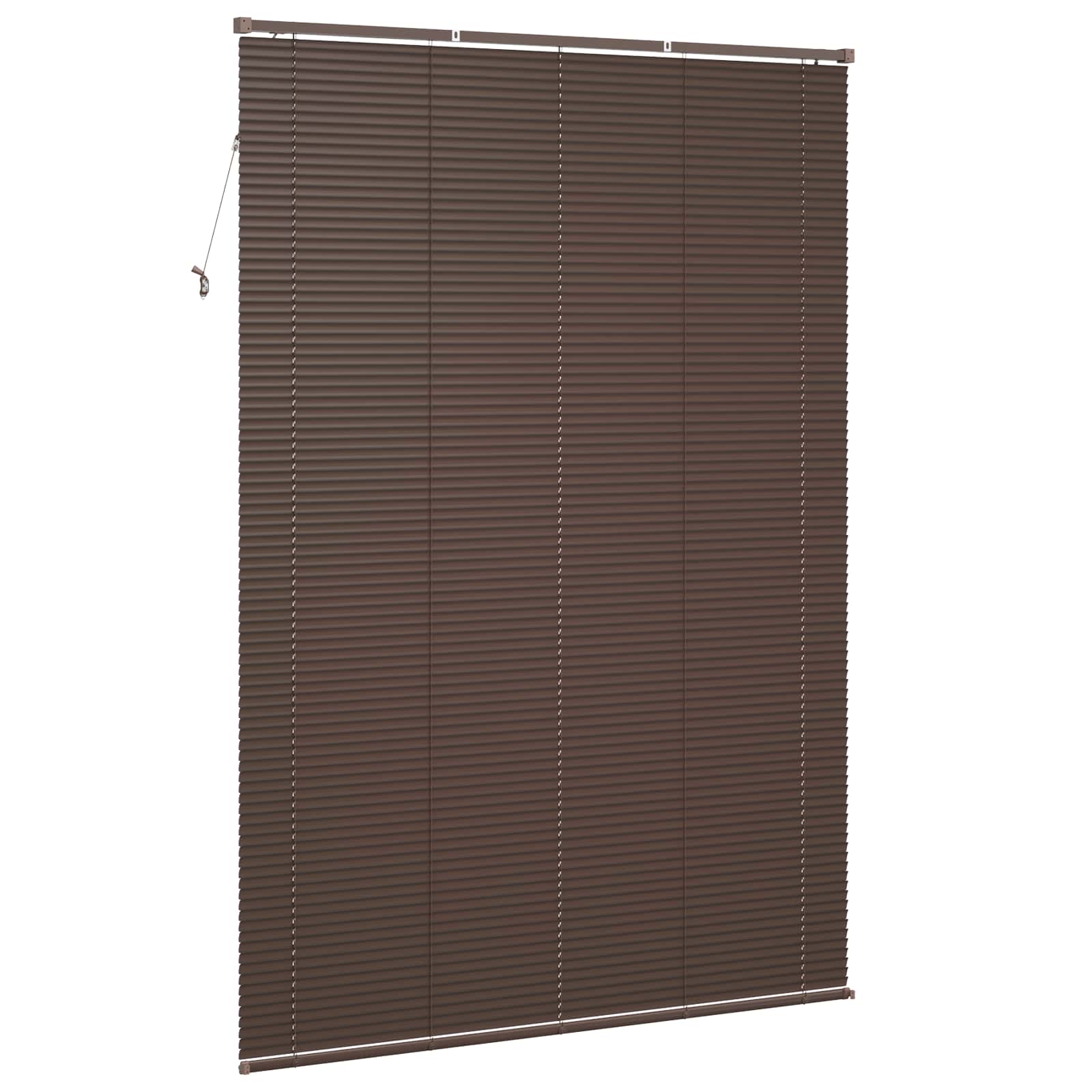 vidaXL Żaluzja wenecka Ciemnobrązowy ze wzorem 213 x 160 cm 25 mm PVC