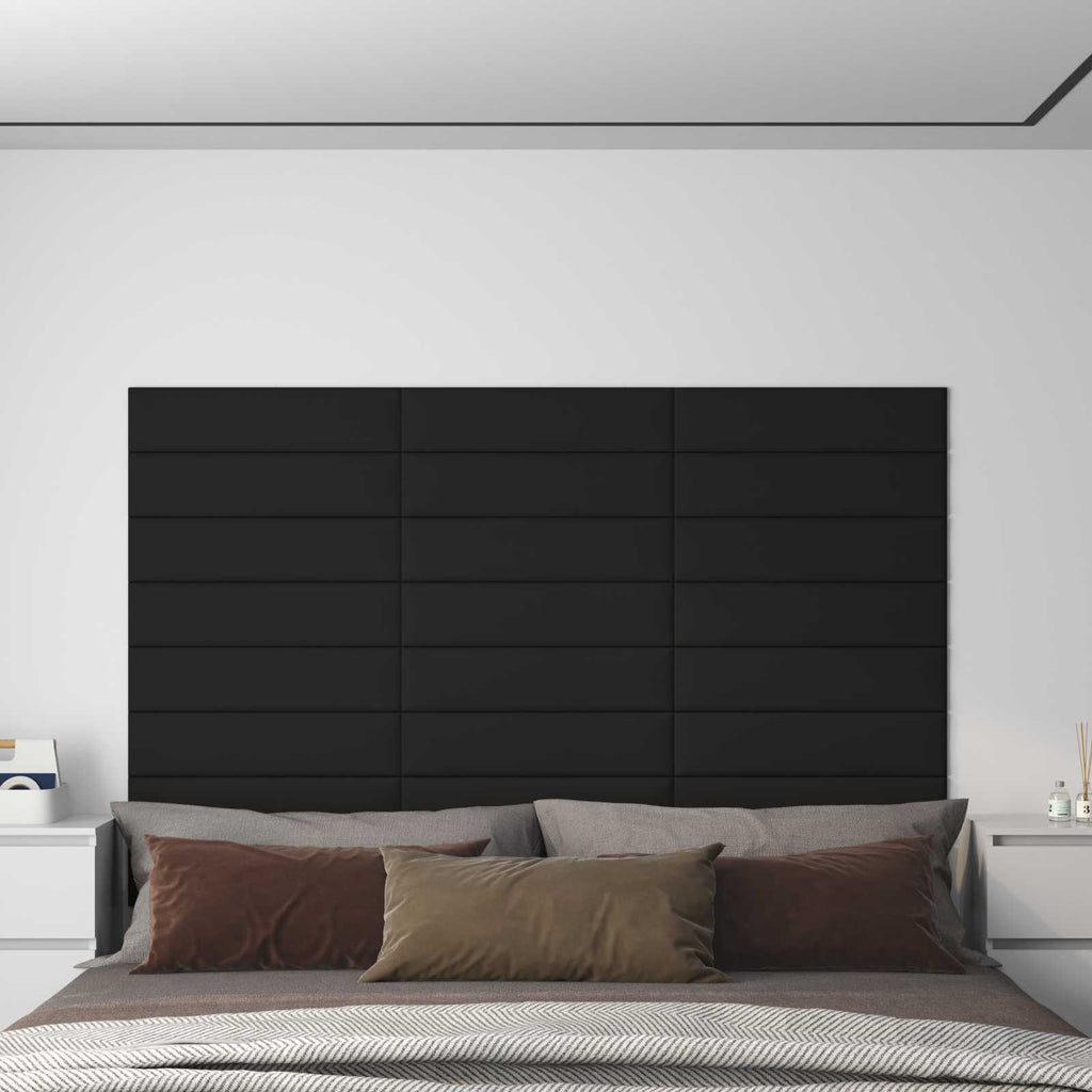 vidaXL Wejściowy zagłówek 12 pcs 60 x 15 cm Czarny tkanina