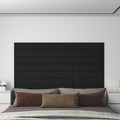 vidaXL Wejściowy zagłówek 12 pcs 60 x 15 cm Czarny tkanina