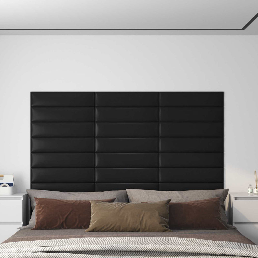 vidaXL Wejściowy zagłówek 12 pcs 60 x 15 cm Czarny tkanina