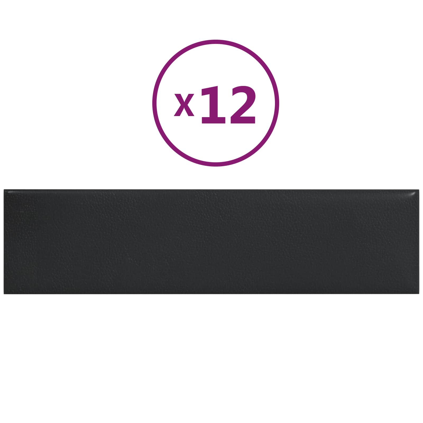vidaXL Wejściowy zagłówek 12 pcs 60 x 15 cm Czarny tkanina