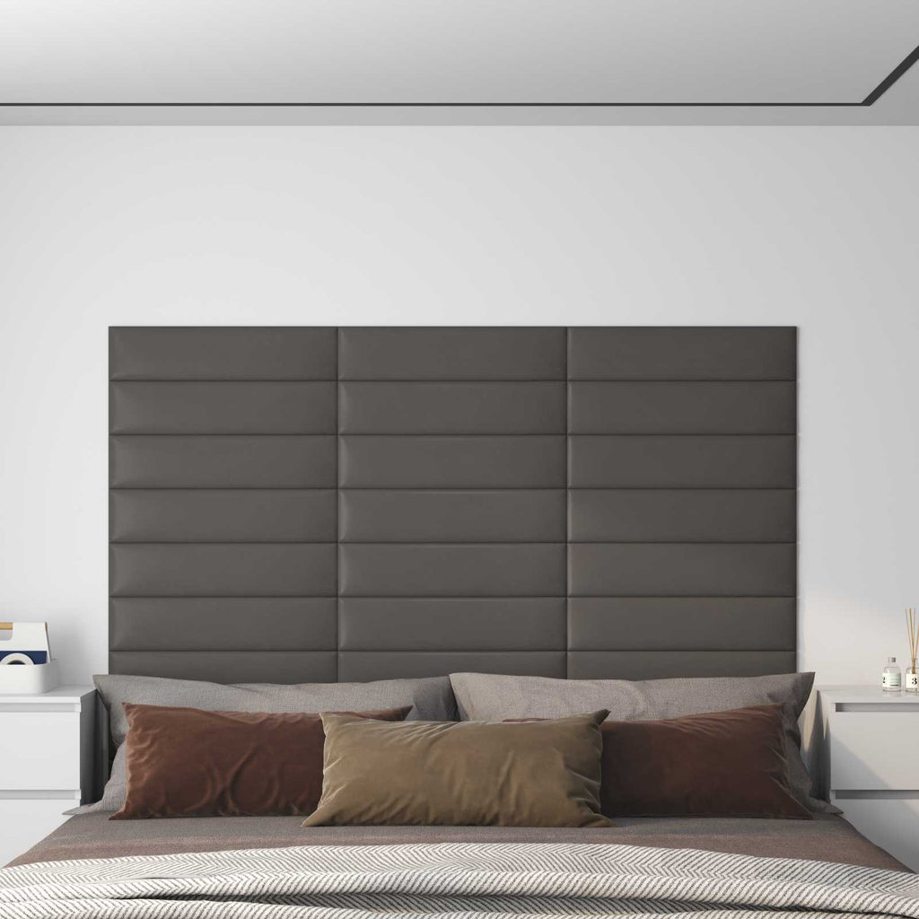 vidaXL Wejściowy zagłówek 12 pcs 60 x 15 cm Szary tkanina