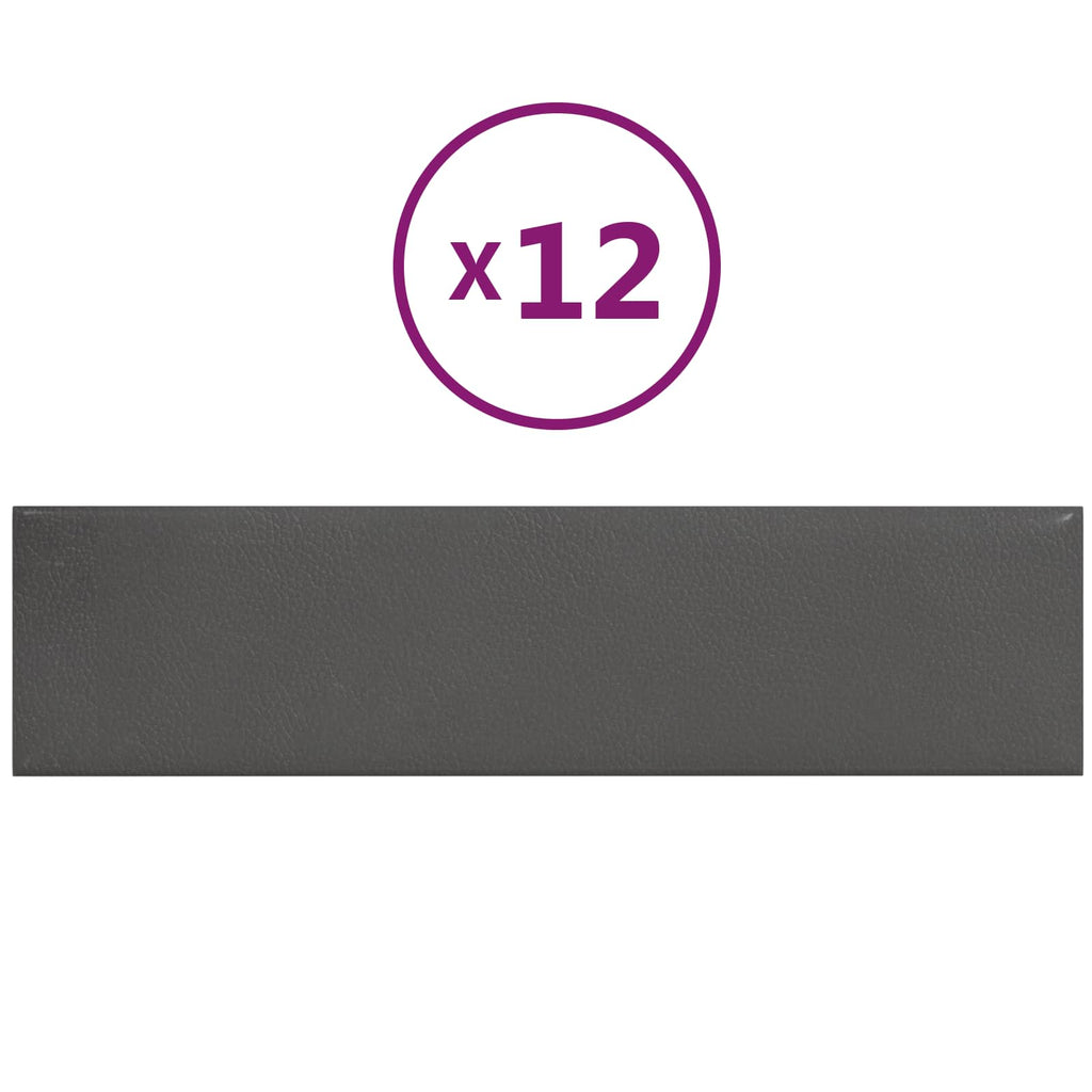 vidaXL Wejściowy zagłówek 12 pcs 60 x 15 cm Szary tkanina